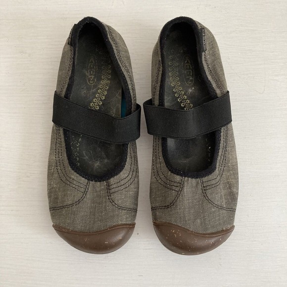 Keen Shoes Keen Womens Sienna Canvas Mary Jane Gray Slip On Shoes